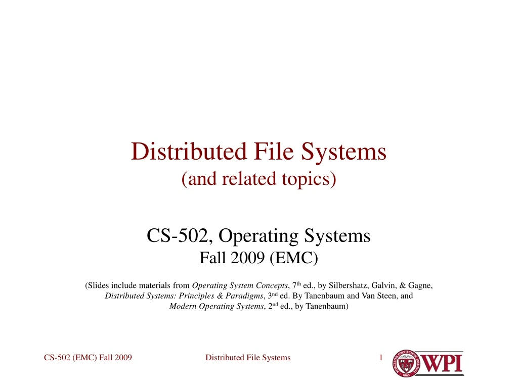 distributed file systems and related topics