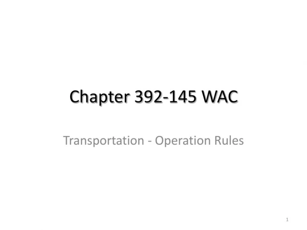 Chapter 392-145 WAC