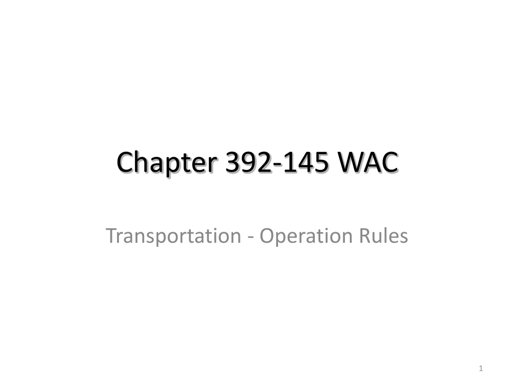 chapter 392 145 wac