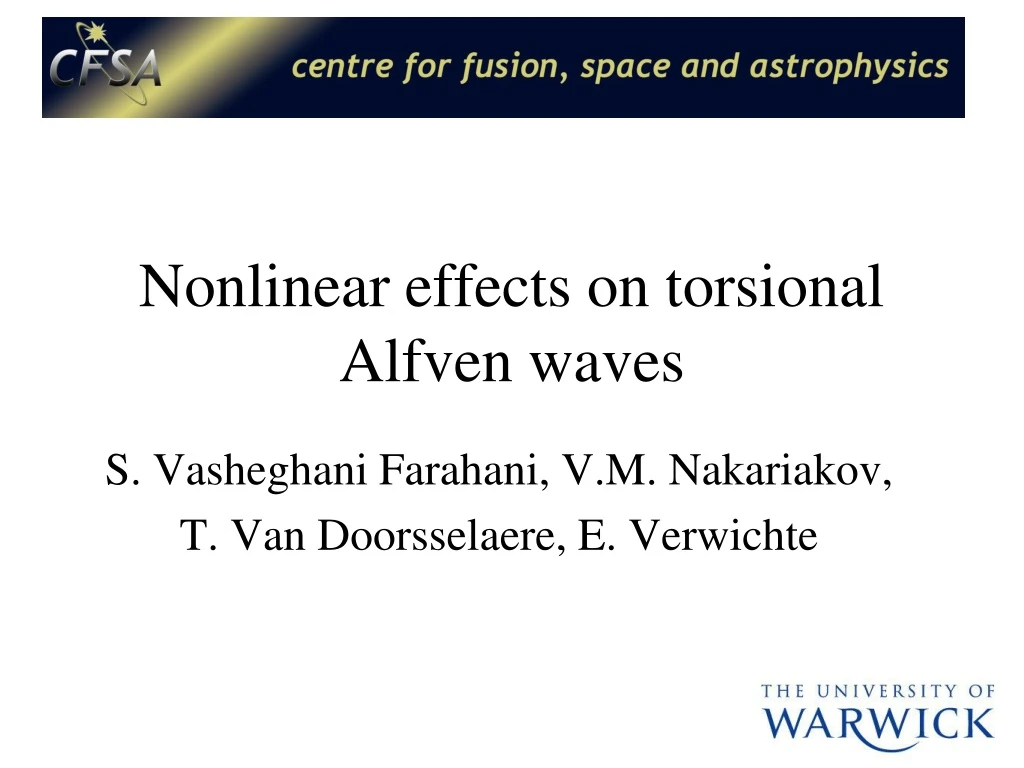 nonlinear effects on torsional alfven waves
