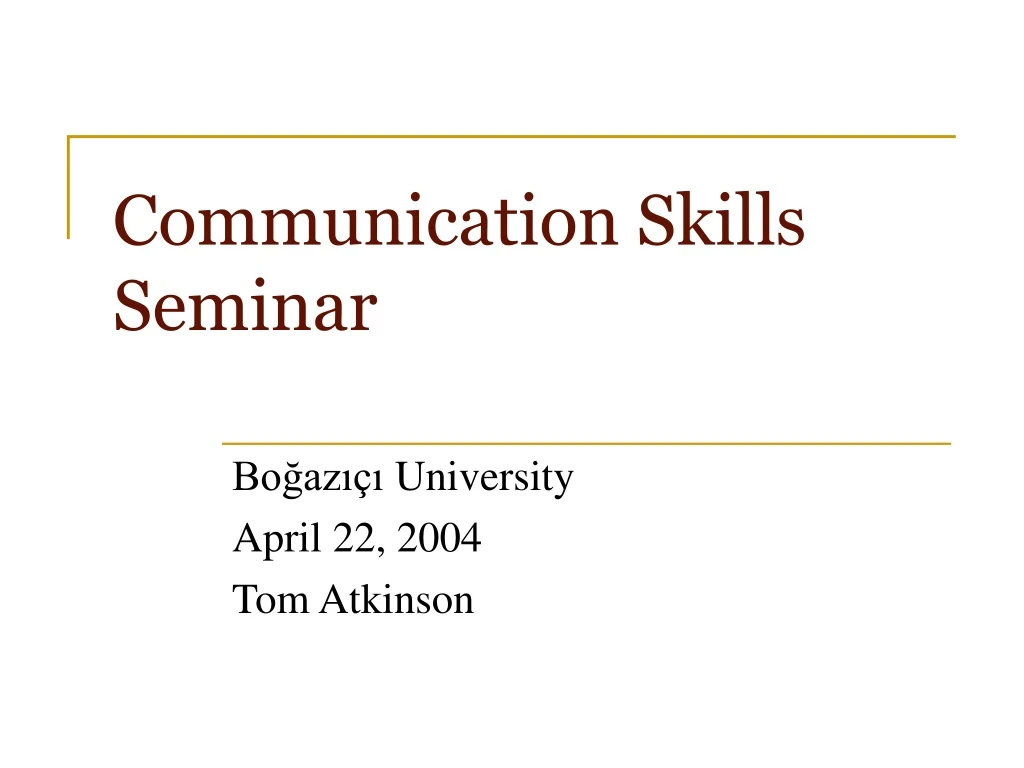 communication skills seminar