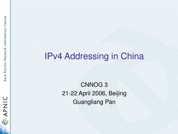 IPv4 Addressing in China