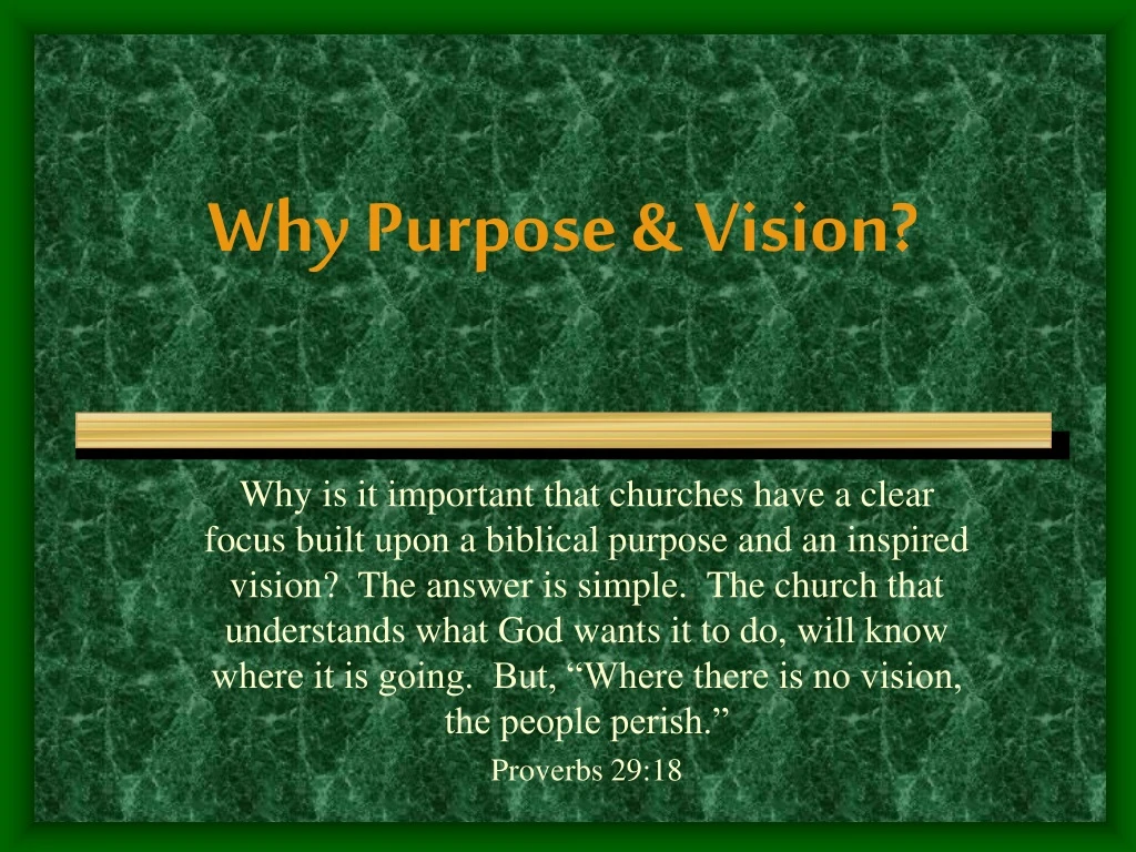 why purpose vision