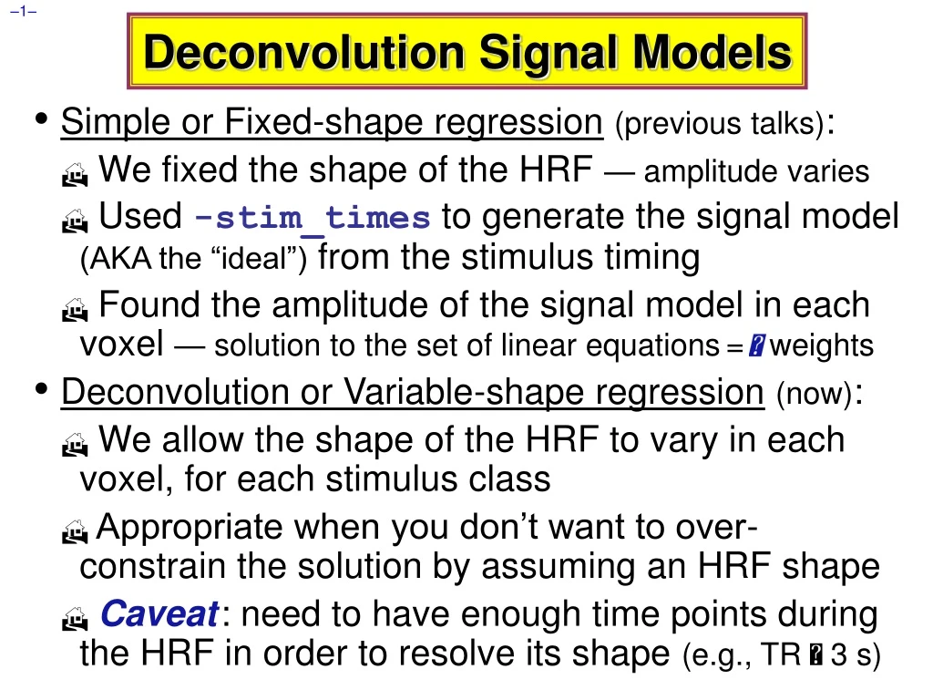 deconvolution signal models