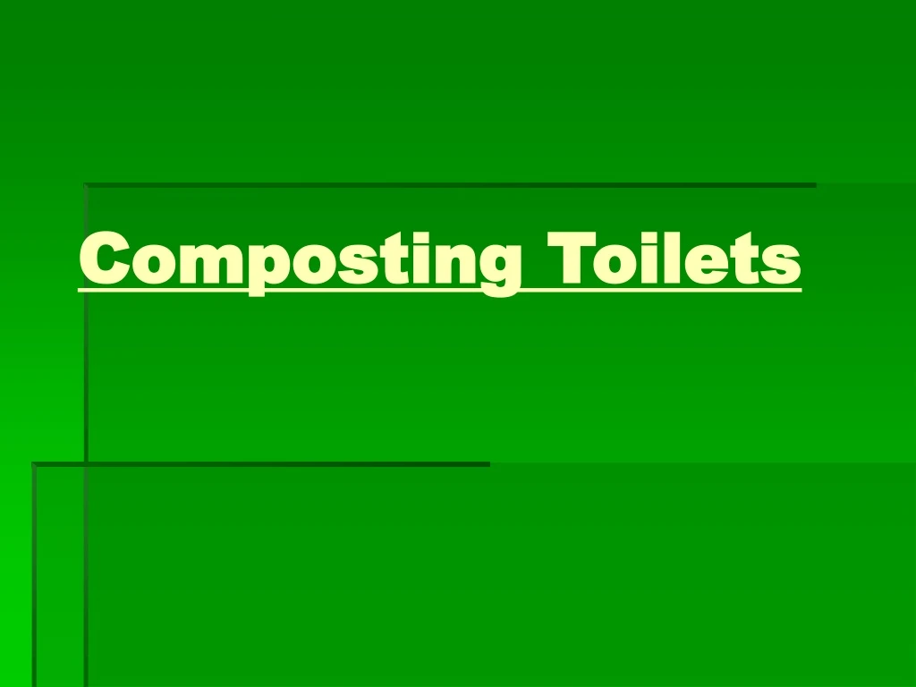 composting toilets