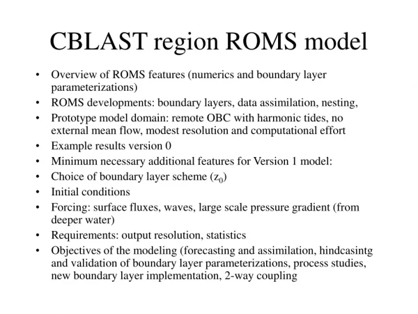 CBLAST region ROMS model