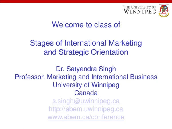 Stages of International Marketing…