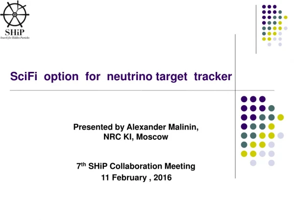 SciFi  option  for  neutrino  target   tracker