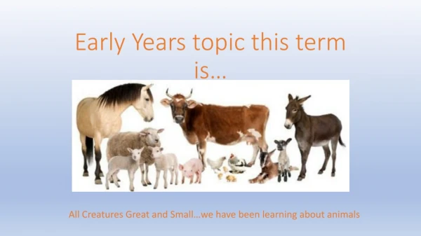 Early Years topic this term is…