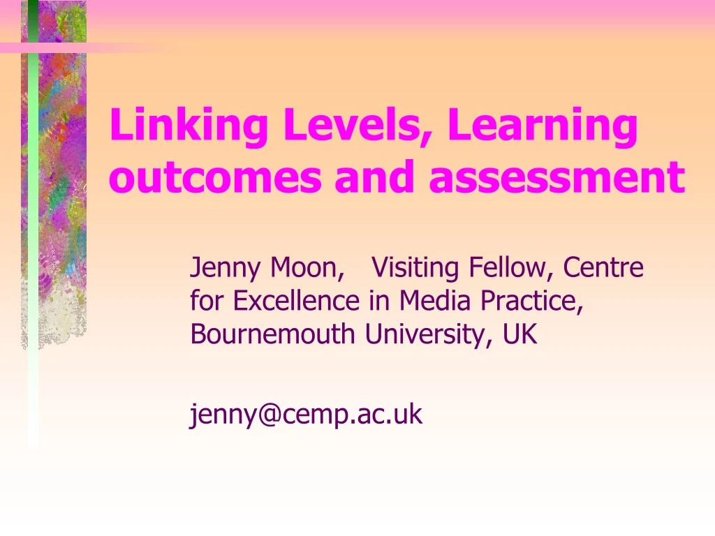 linking levels learning outcomes and assessment