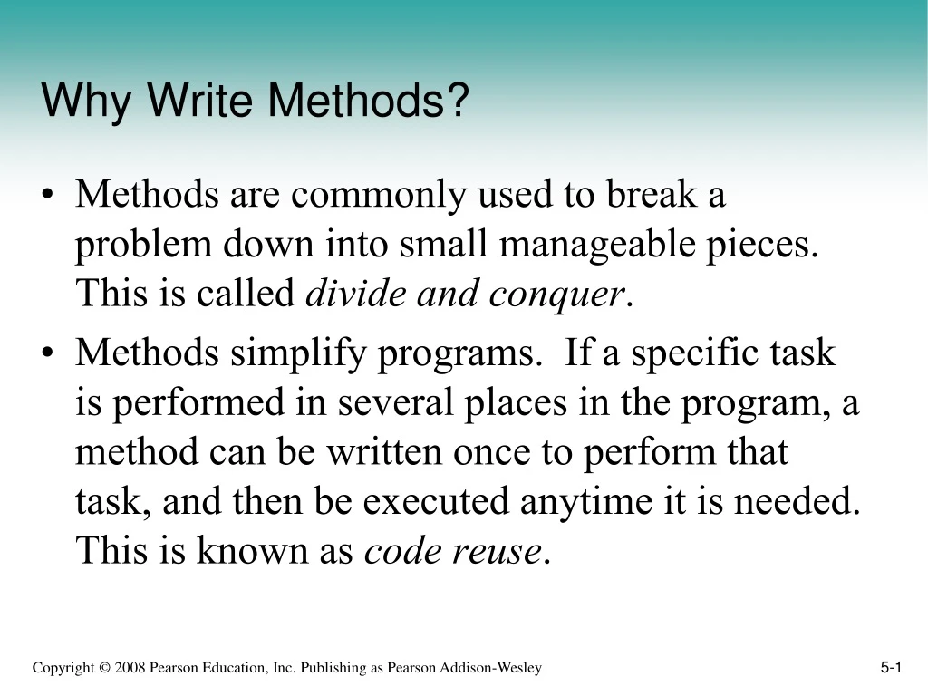 why write methods