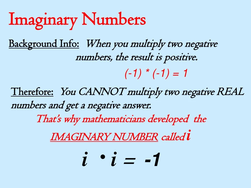 imaginary numbers