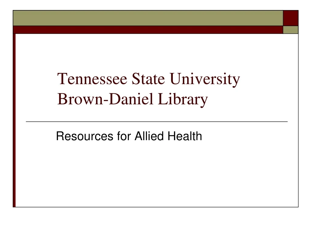 tennessee state university brown daniel library