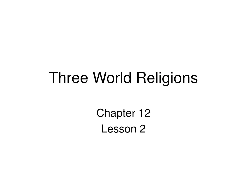 three world religions