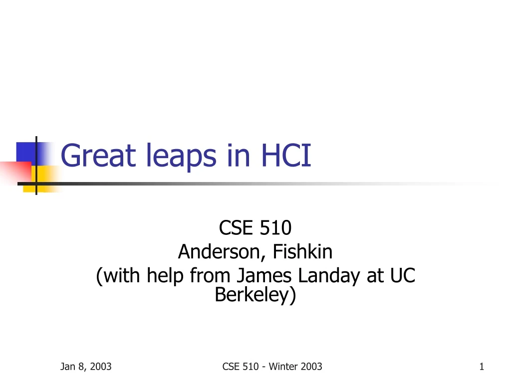 great leaps in hci