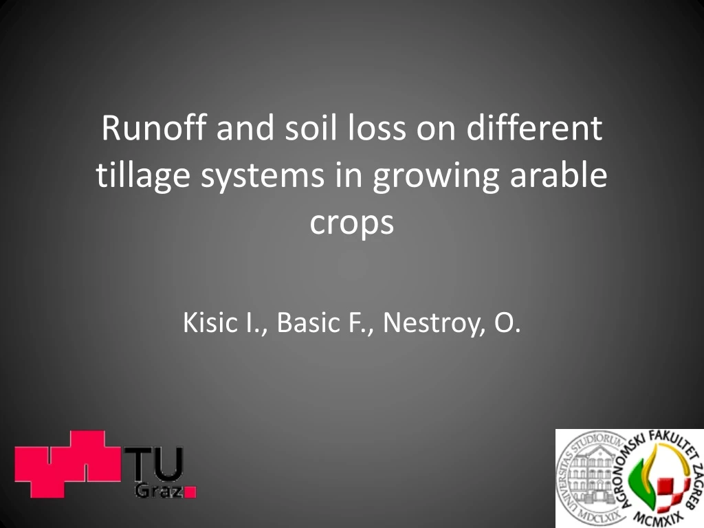 runoff and soil loss on different tillage systems in growing arable crops