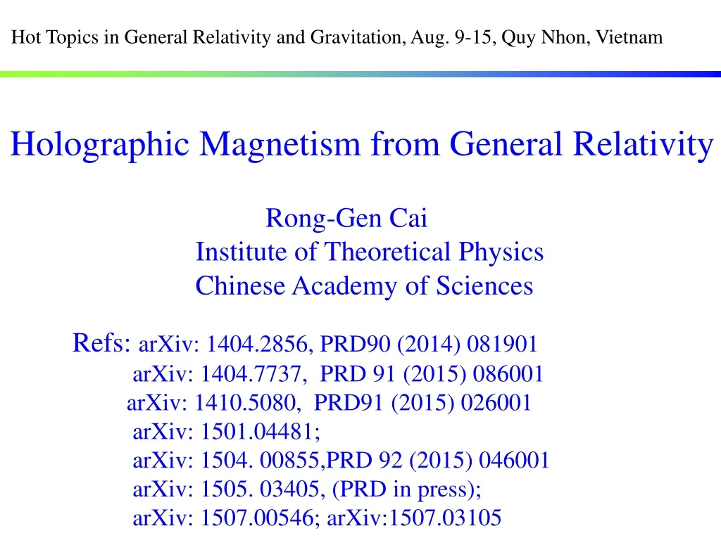 hot topics in general relativity and gravitation