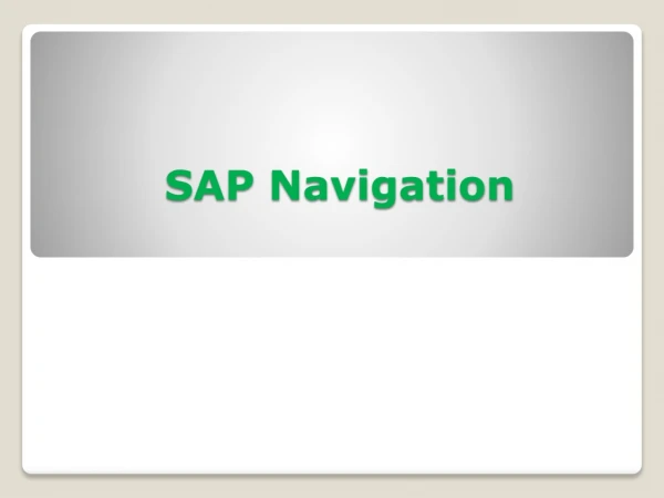 SAP Navigation