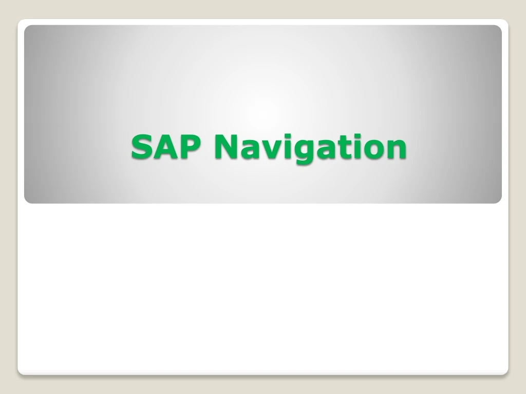 sap navigation