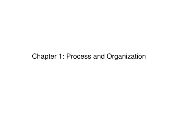 Chapter 1: Process and Organization