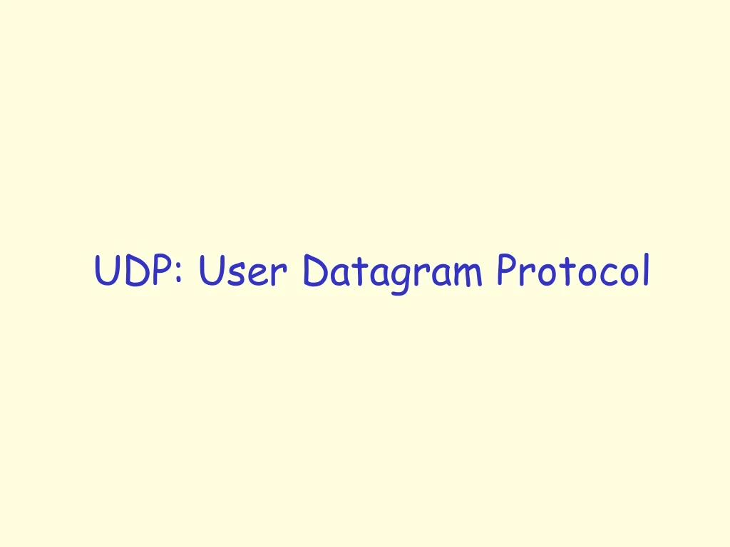 udp user datagram protocol