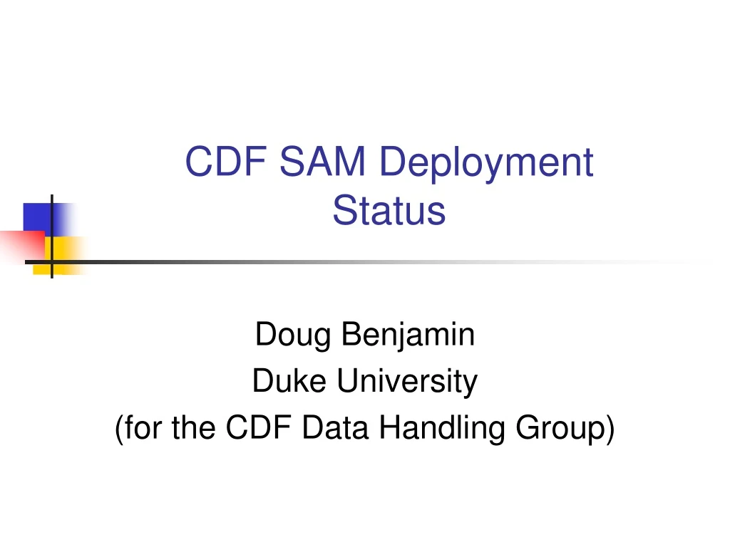 cdf sam deployment status