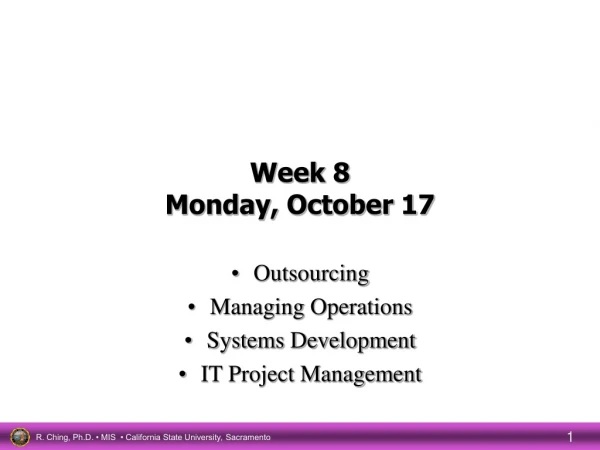 Week 8 Monday, October 17