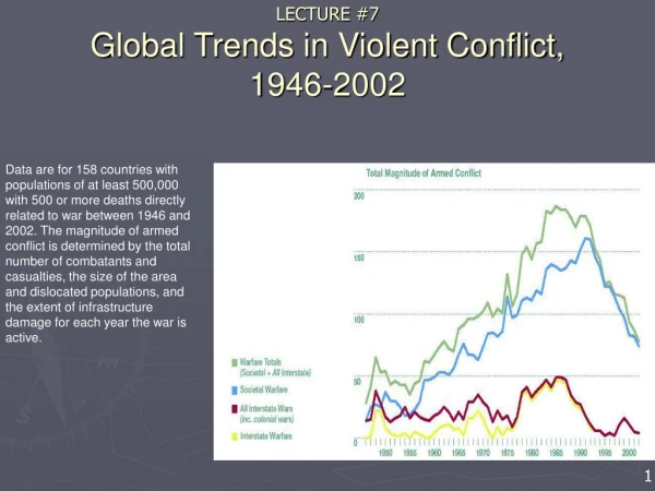 LECTURE #7 Global Trends in Violent Conflict,  1946-2002