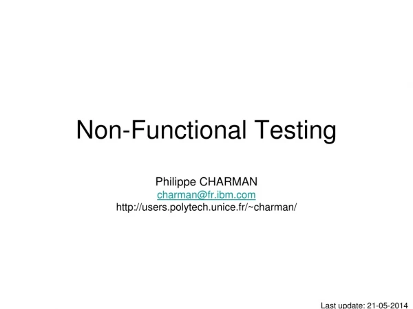 Non-Functional Testing