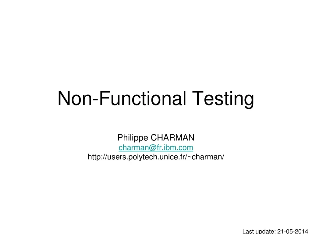 non functional testing