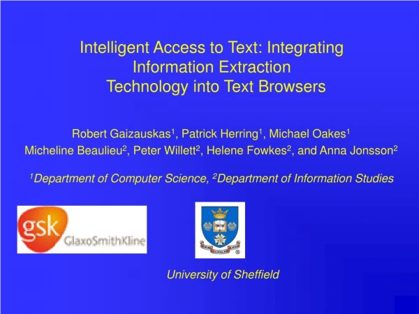Intelligent Access to Text: Integrating Information Extraction   Technology into Text Browsers