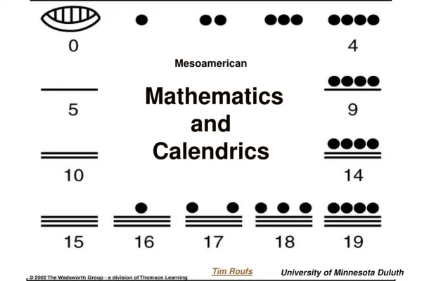 Mesoamerican  Mathematics and  Calendrics