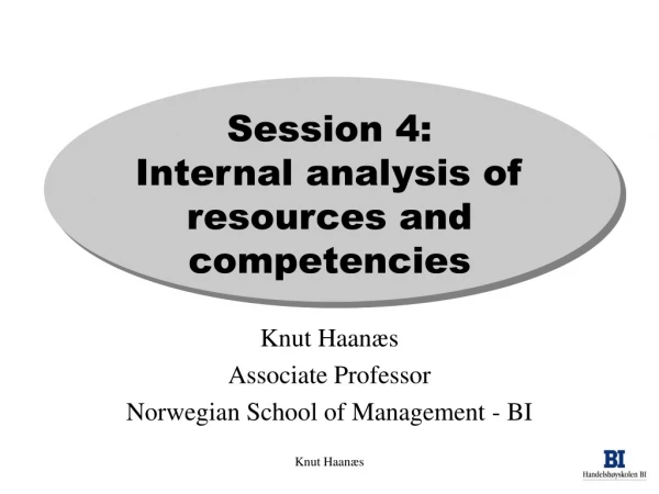 Session 4: Internal analysis of resources and competencies
