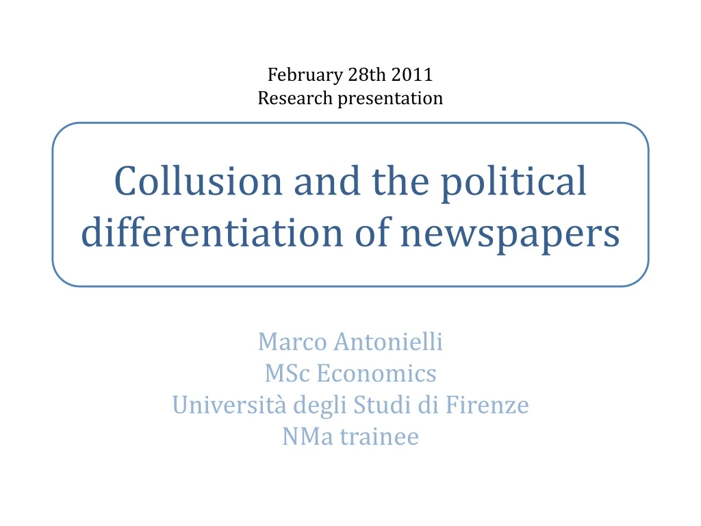 collusion and the political differentiation of newspapers