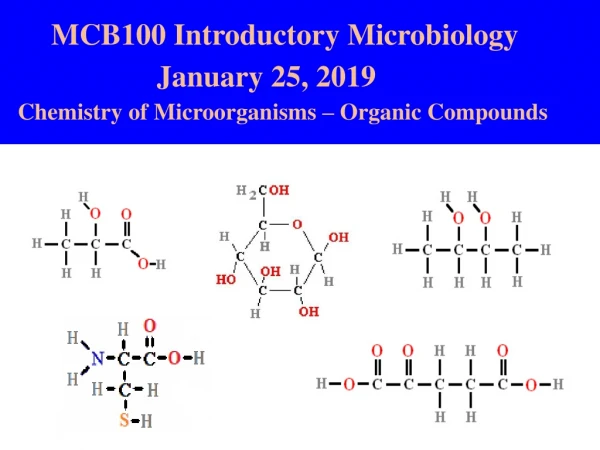 MCB100 Introductory Microbiology                    January 25, 2019