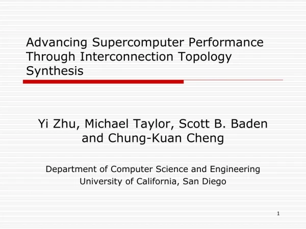 Advancing Supercomputer Performance Through Interconnection Topology Synthesis