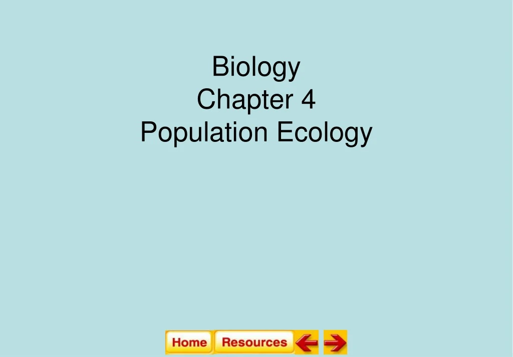 biology chapter 4 population ecology