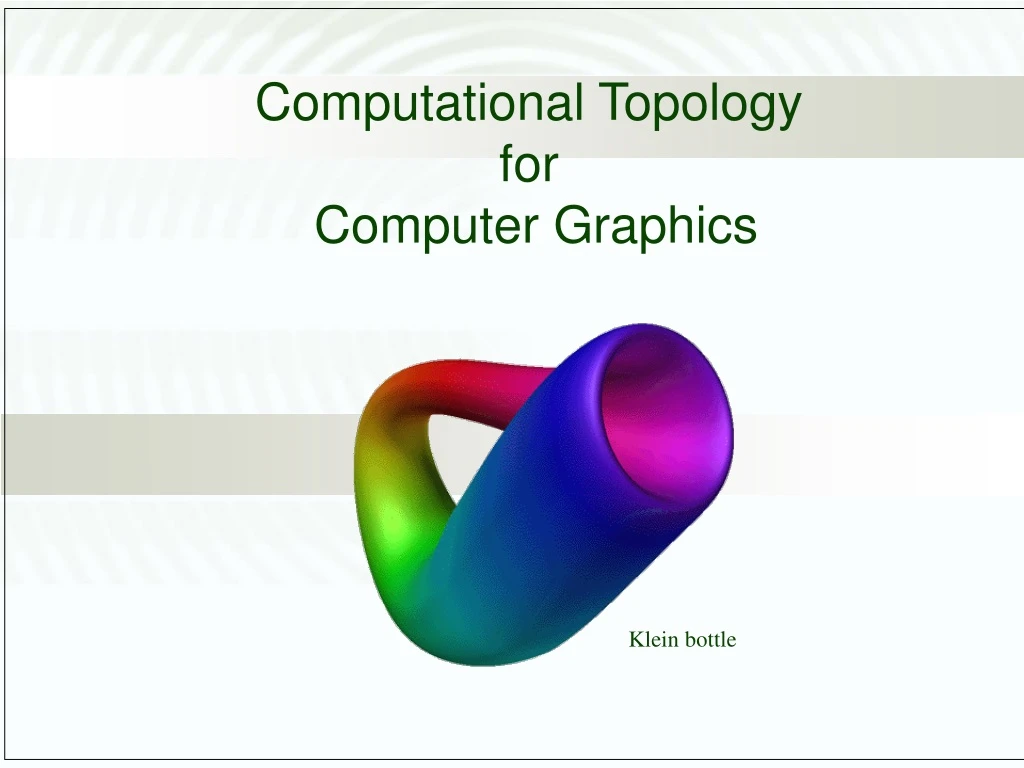 computational topology for computer graphics
