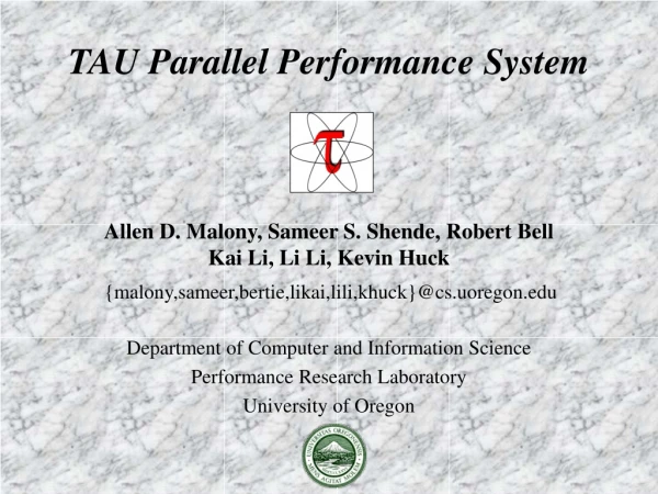 TAU Parallel Performance System
