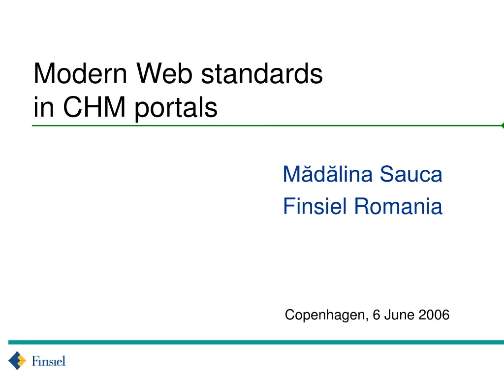 modern web standards in chm portals