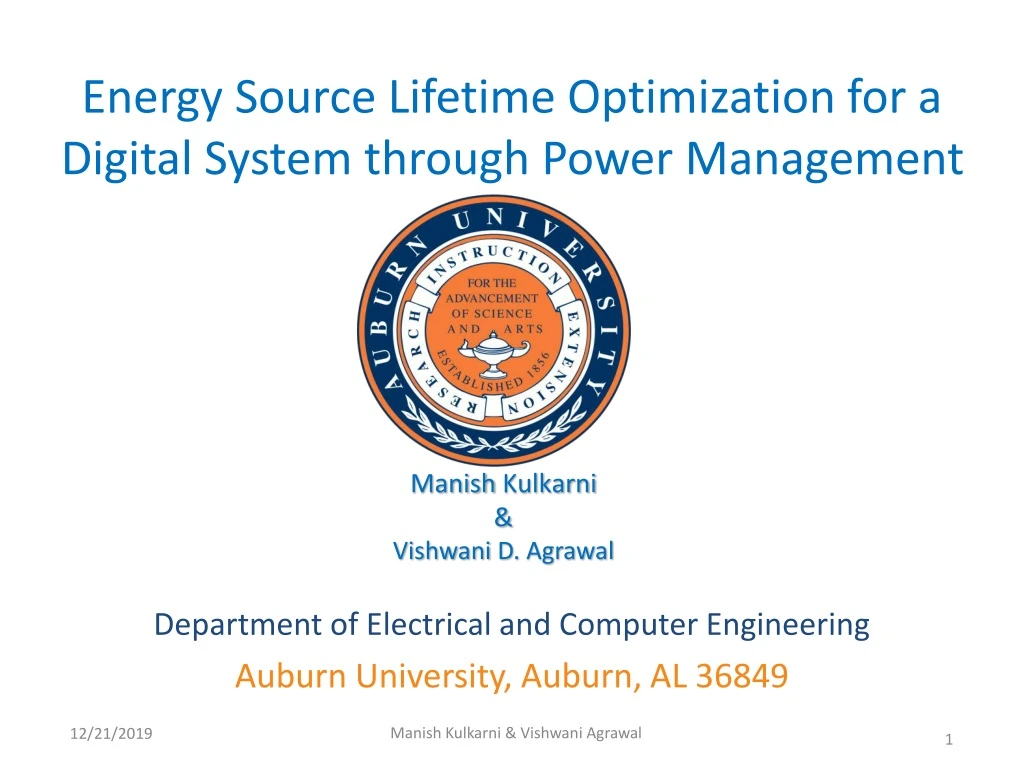 energy source lifetime optimization for a digital system through power management