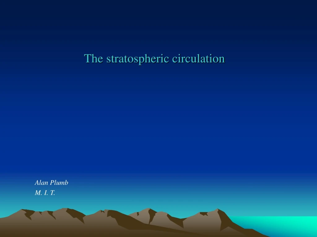 the stratospheric circulation