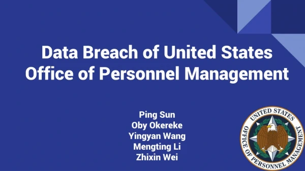 Data Breach of United States Office of Personnel Management