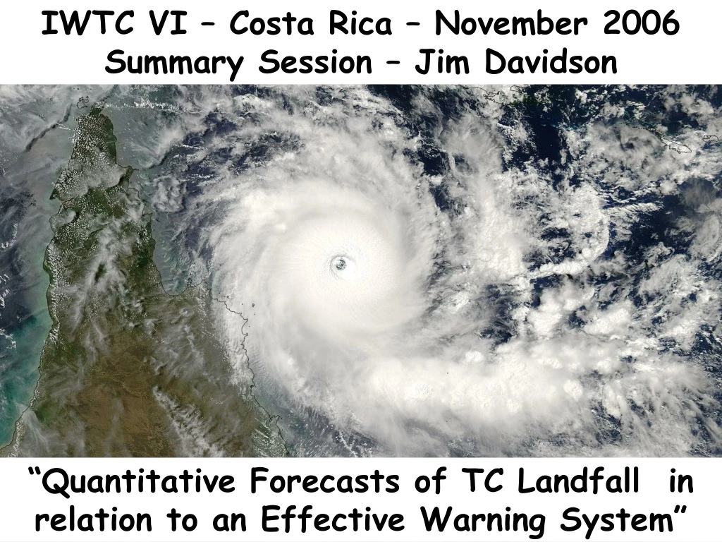 iwtc vi costa rica november 2006 summary session