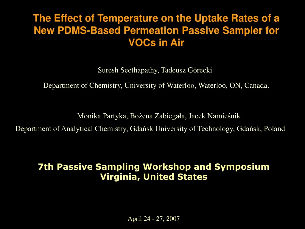 the effect of temperature on the uptake rates