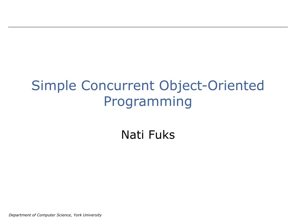 simple concurrent object oriented programming