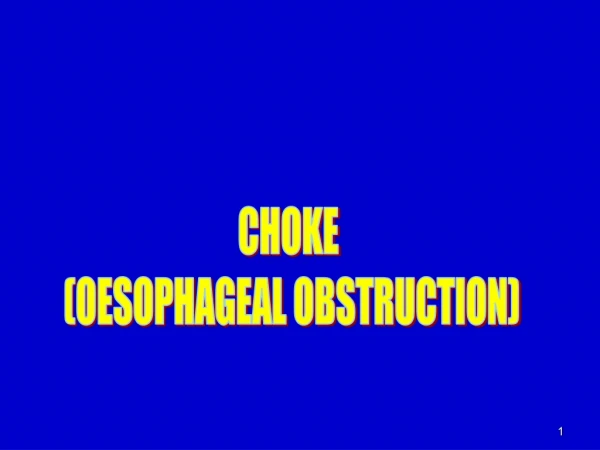 CHOKE  (OESOPHAGEAL OBSTRUCTION)