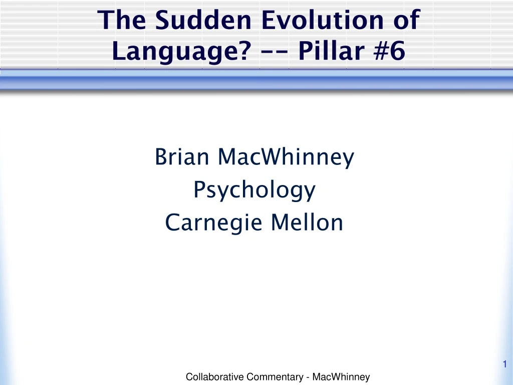 the sudden evolution of language pillar 6