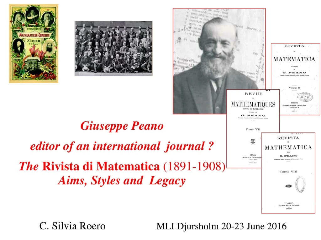 giuseppe peano editor of an international journal