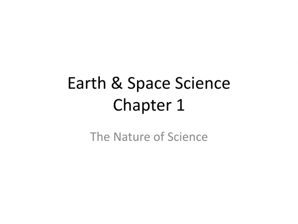 Earth &amp; Space Science Chapter 1